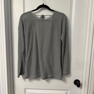Elegant Gray Long Sleeve Women's Top